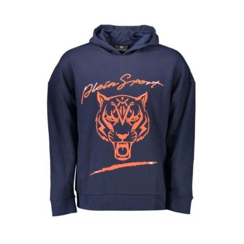 Blauw sweatshirt met capuchon en logo-detail Plein Sport , Blue , Here...