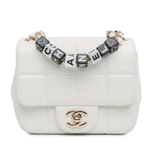 Pre-owned Leather crossbody-bags Chanel Vintage , White , Dames