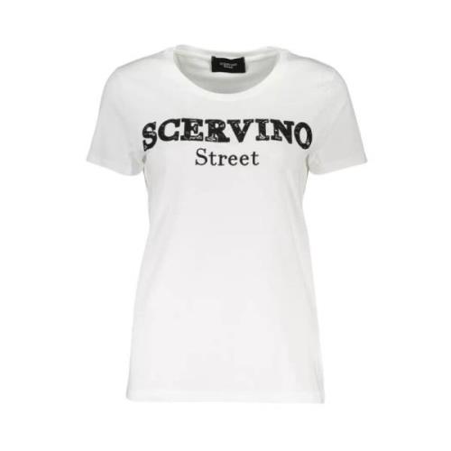 Chique witte T-shirt met contrastborduurwerk Ermanno Scervino , White ...