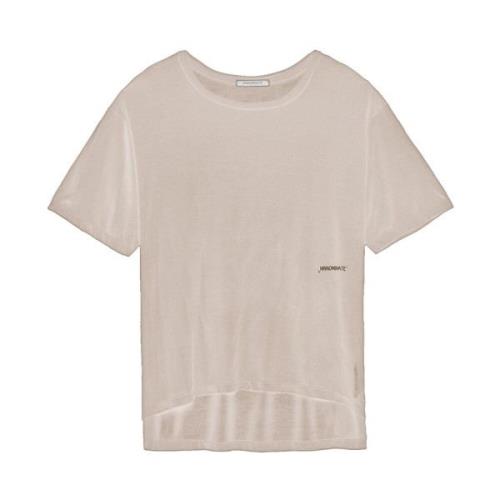 Elegant Beige Modal Tee Hinnominate , Beige , Dames