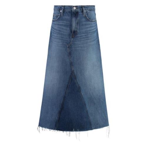 Denim Rok met Voor Split Frame , Blue , Dames