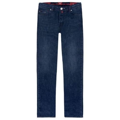 Blauwe Katoenen Jeans Broek Tramarossa , Blue , Heren