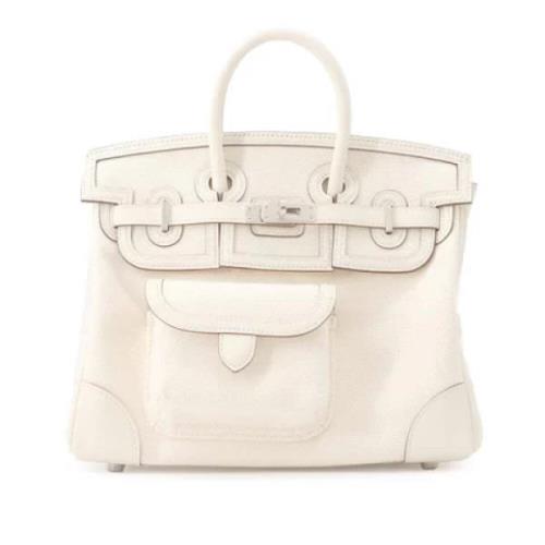 Pre-owned Leather handbags Hermès Vintage , White , Dames