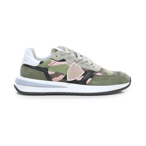 Chic Army Sneakers met Suede Accents Philippe Model , Multicolor , Dam...