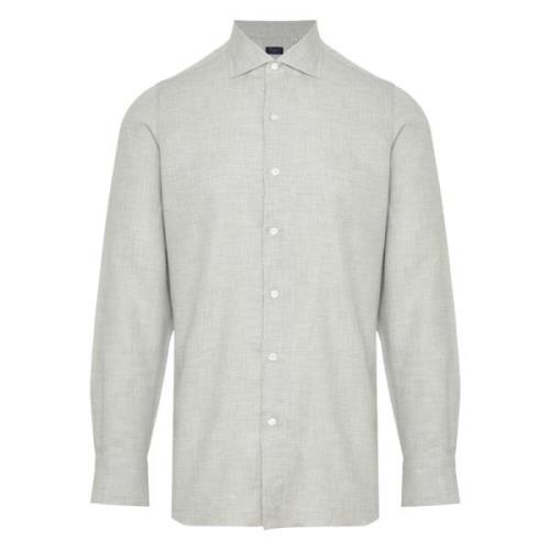 Luxe Katoen Kasjmier Shirt Made in Italy Finamore , Gray , Heren