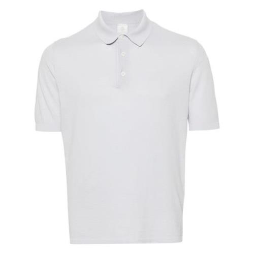 Katoenen Gebreide Poloshirt Eleventy , Blue , Heren