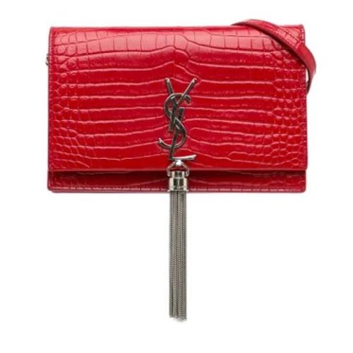 Pre-owned Leather crossbody-bags Yves Saint Laurent Vintage , Red , Da...