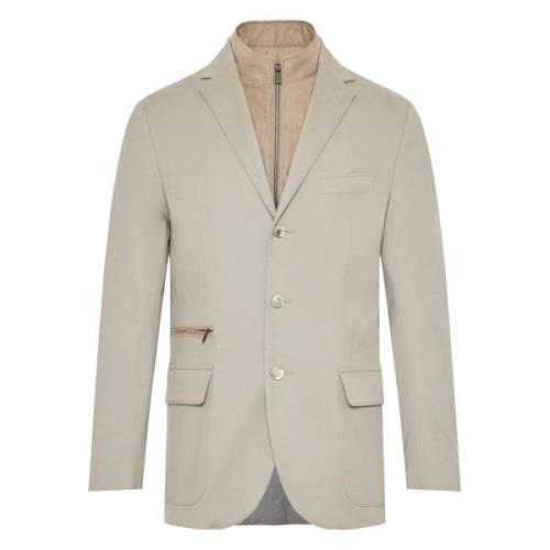 Stretch Katoen Cashmere Jas Corneliani , Beige , Heren