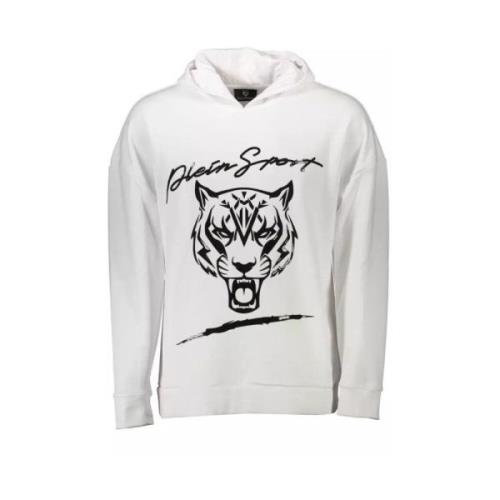 Wit Casual Hoodie met Capuchon Plein Sport , White , Heren