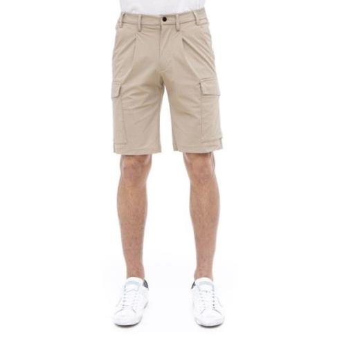 Beige Stretch Bermuda Cargo Shorts People of Shibuya , Beige , Heren