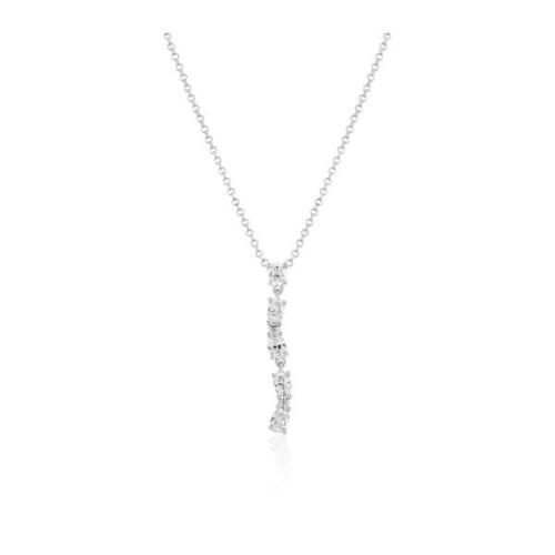 Ovale Lange Zilveren Ketting met Zirkonia Sif Jakobs Jewellery , Gray ...