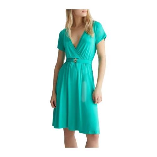 Groene Jersey Ceintuur Korte Jurk Liu Jo , Green , Dames