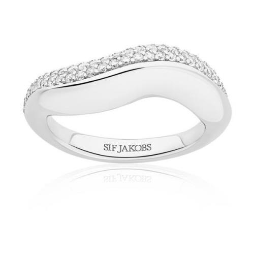 Gefacetteerde Witte Zirkonia Zilveren Ring Sif Jakobs Jewellery , Gray...