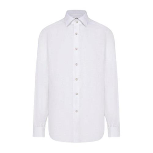 Wit Linnen Overhemd Kiton , White , Heren