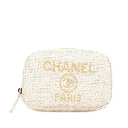 Pre-owned Fabric pouches Chanel Vintage , White , Dames