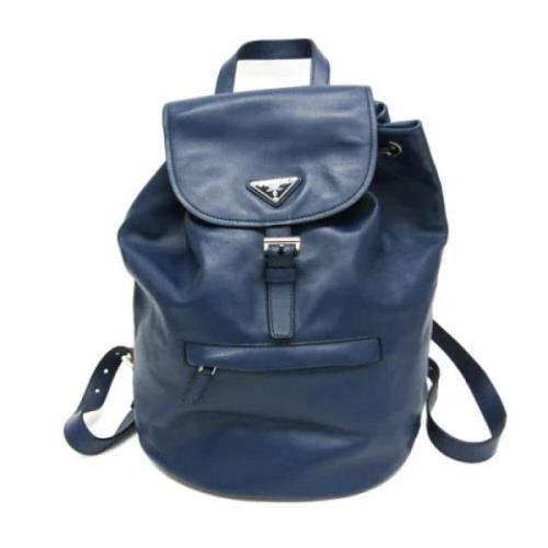 Pre-owned Leather shoulder-bags Prada Vintage , Blue , Dames