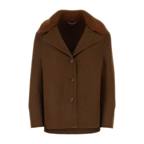 Stijlvolle Bruine Wollen Jas Ermanno Scervino , Brown , Dames