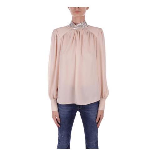 Beige Shirt met Strass Details Liu Jo , Beige , Dames