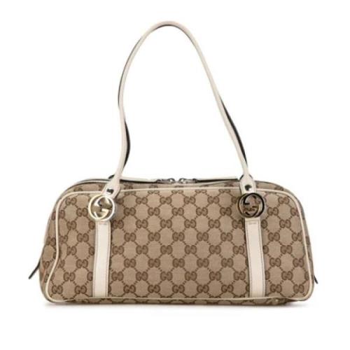 Pre-owned Canvas totes Gucci Vintage , Beige , Dames