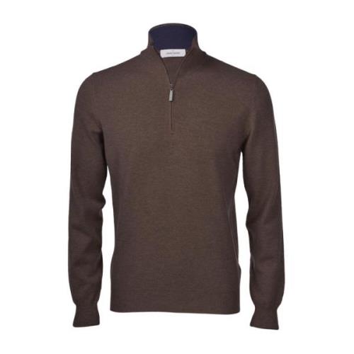 Bruine Zip-Up Trui Gran Sasso , Brown , Heren