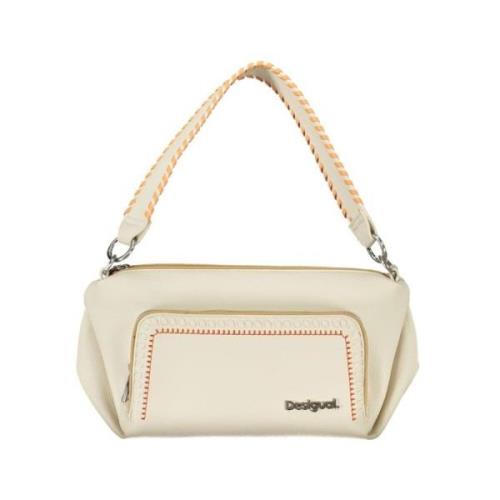 Witte Handtas met Afneembare Schouderband Desigual , White , Dames