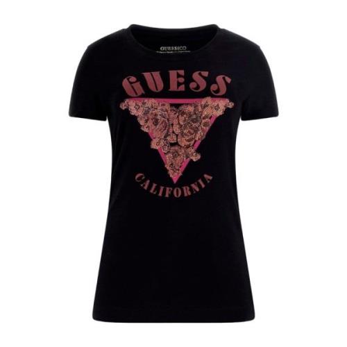 Zwarte dames T-shirt Guess , Black , Dames