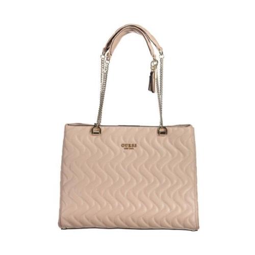 Rosa Handtas met Kettinghandvatten Guess , Pink , Dames