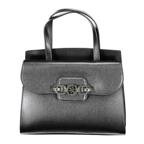 Elegante zwarte handtas met veelzijdige banden Guess , Black , Dames