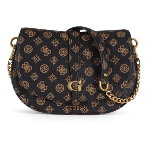 Stijlvolle Schoudertas met Logoprint Guess , Brown , Dames