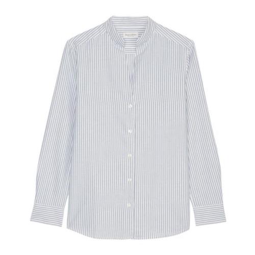 Gestreepte blouse met opstaande kraag Marc O'Polo , Blue , Dames