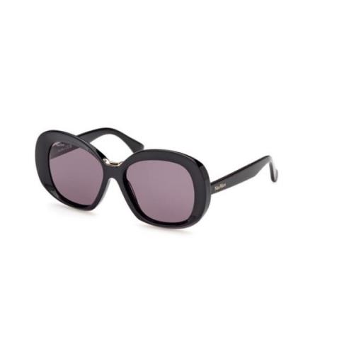 Glanzend Zwart Rook Zonnebril Max Mara , Black , Unisex