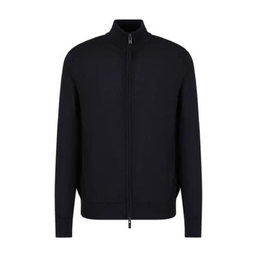 Zwart Zip-Through Dolcevita Sweater Emporio Armani , Black , Heren