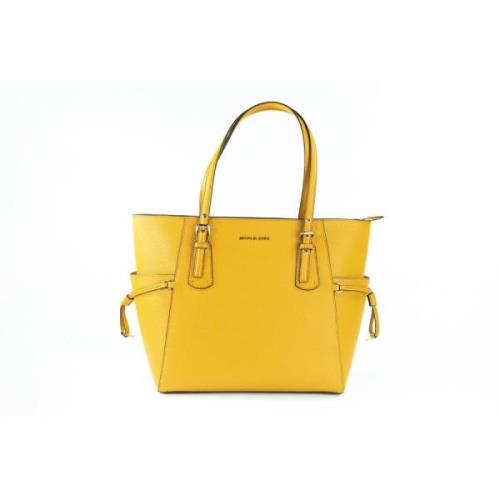 Voyager Large Marigold Leren Tote Tas Michael Kors , Yellow , Dames