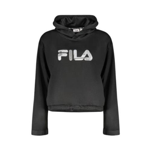 Zwarte hoodie met printlogo Fila , Black , Dames