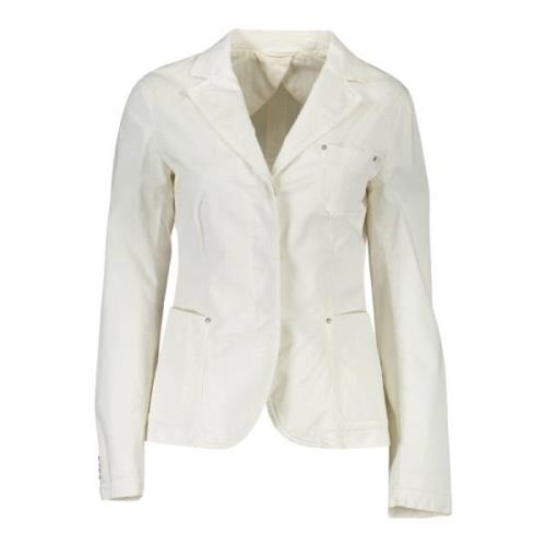 Klassieke Witte Katoenen Jas Gant , White , Dames