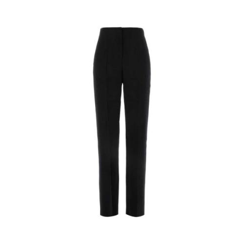 Stijlvolle Zwarte Wollen Broek Giorgio Armani , Black , Dames