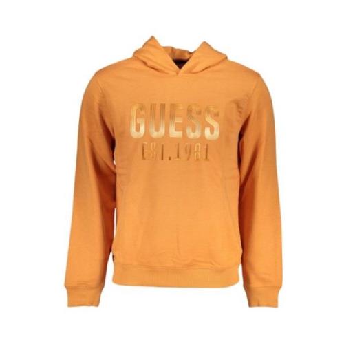 Oranje Hoodie met Stijl Guess , Orange , Heren