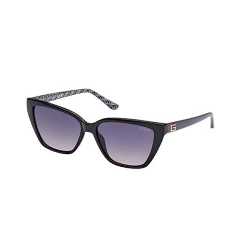 Stijlvolle zonnebril in zwart en grijs Guess , Black , Dames