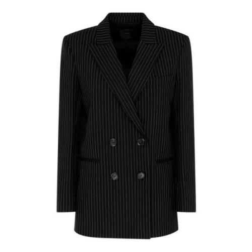 Klassieke Pinstripe Double-Breasted Blazer Pinko , Black , Dames