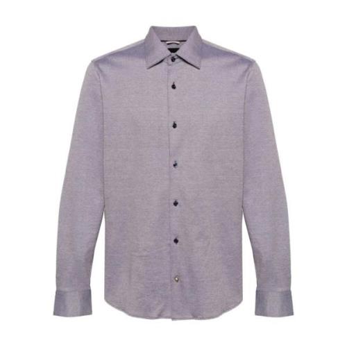 Casual Katoen Kent Kraag Shirt Hugo Boss , Purple , Heren