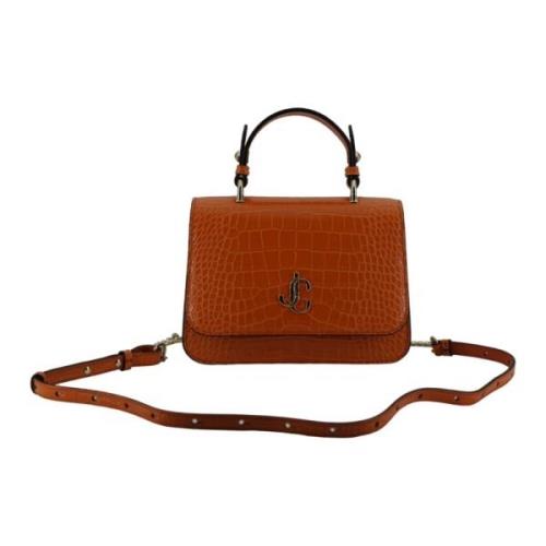 Oranje Krokodilreliëf Top Handle Tas Jimmy Choo , Orange , Dames