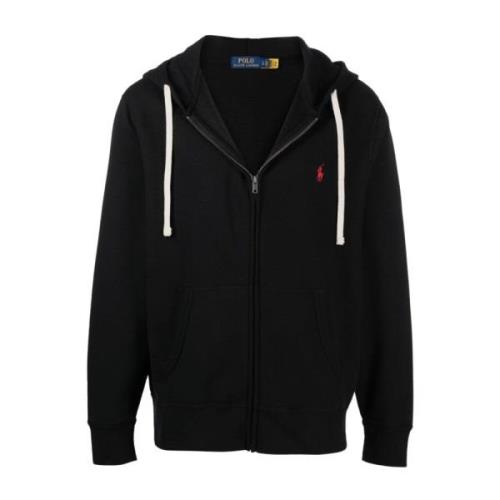 Fleece Jack met Volledige Rits Ralph Lauren , Black , Heren