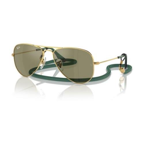 Junior Aviator Metalen Zonnebril Groene Spiegel Ray-Ban , Yellow , Uni...