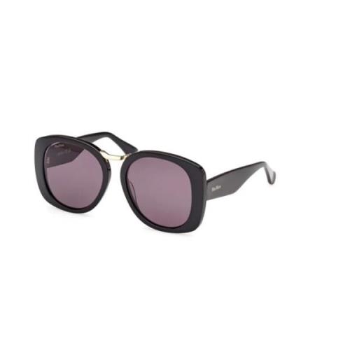 Shiny Black Smoke Zonnebril Bridge Max Mara , Black , Unisex