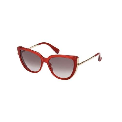 Rode Glanzende Gradient Rook Zonnebril Max Mara , Red , Dames