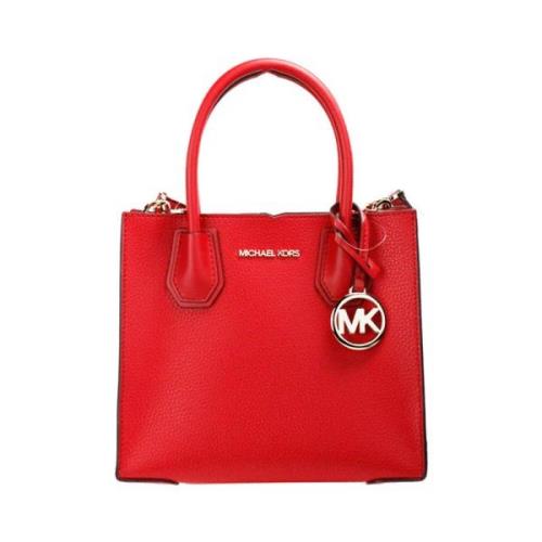 Rode Pebble Lederen Messenger Tas Michael Kors , Red , Dames