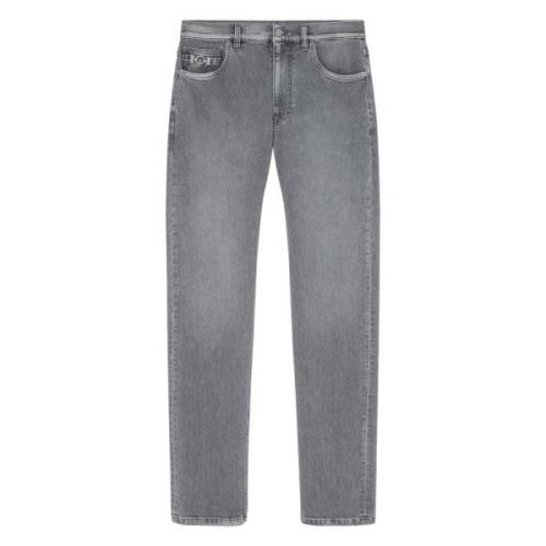 Denim Broek Versace , Gray , Heren