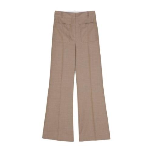 Alina Camel Wijde Broek Victoria Beckham , Brown , Dames