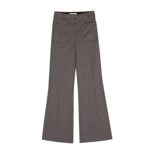 Bordeaux Wijde Pijp Broek Victoria Beckham , Gray , Dames