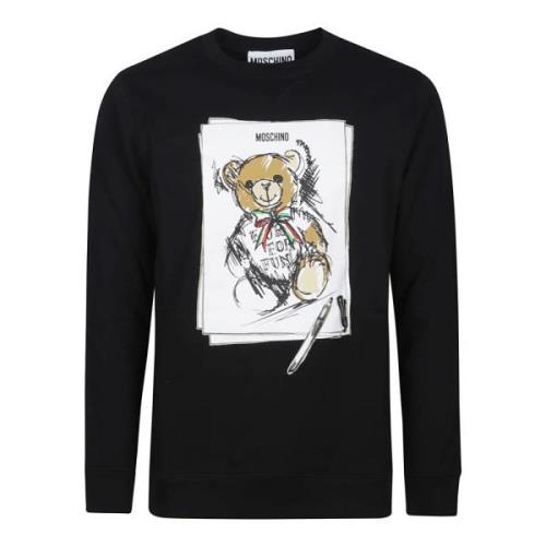 Schattige Beer Print Sweater Moschino , Black , Heren